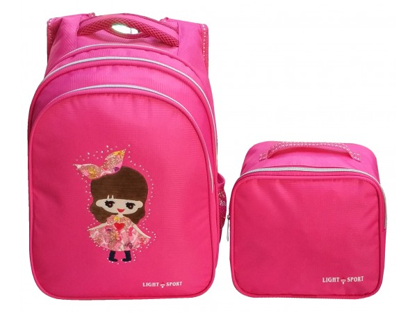 LÜK NAKIŞLI BESLENMELİ TAKIM ÇANTA KIZ 352